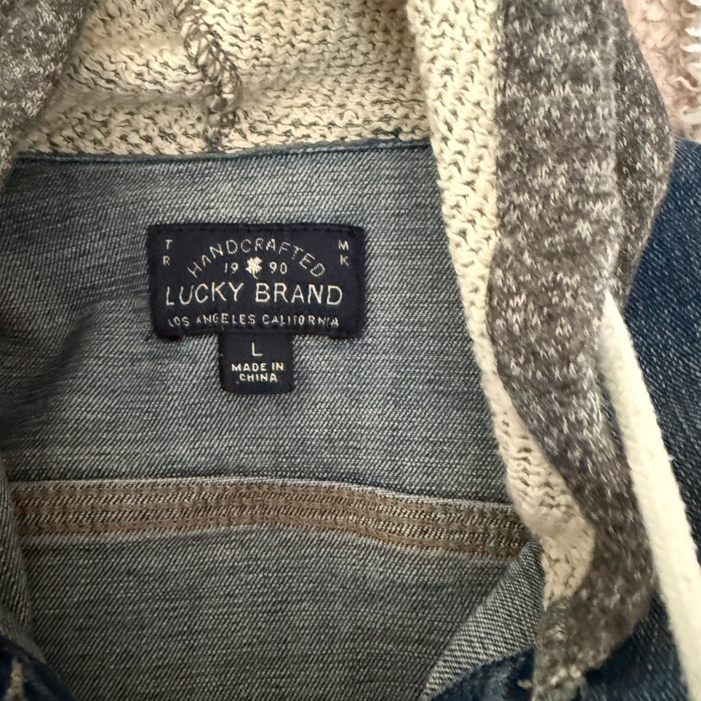 Lucky Brand Blue Jean Jacket Hoodie - Picture 5 of 5